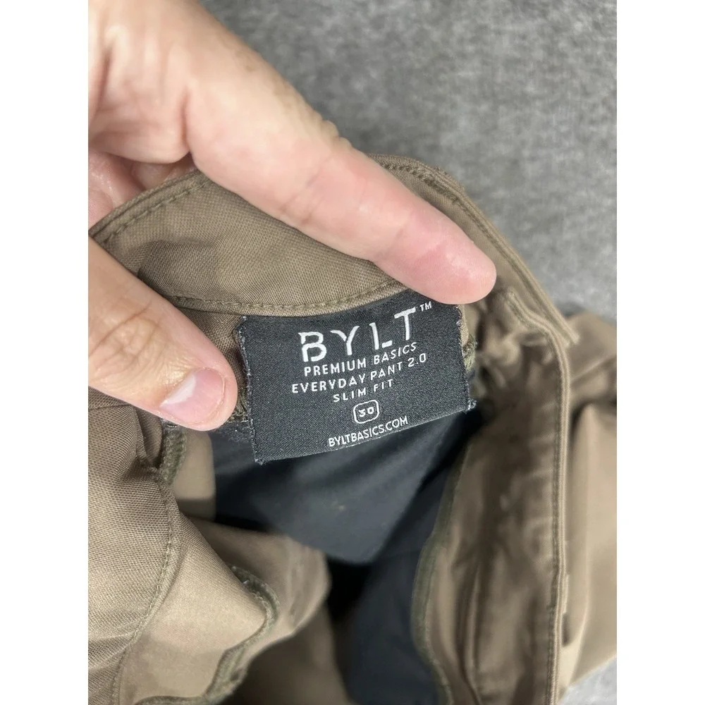 BYLT Everyday 2.0 Pants Mens 30 Brown Performance Stretch Slim‎ Fit Chino 30x29